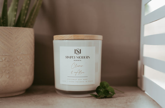 Clover & Aloe | Wood-Wick Coconut Soy Wax Candle