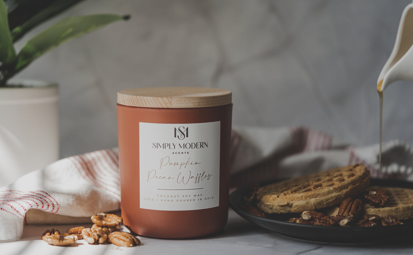 Pumpkin Pecan Waffles | Terracotta | Wood-Wick Coconut Soy Wax Candle