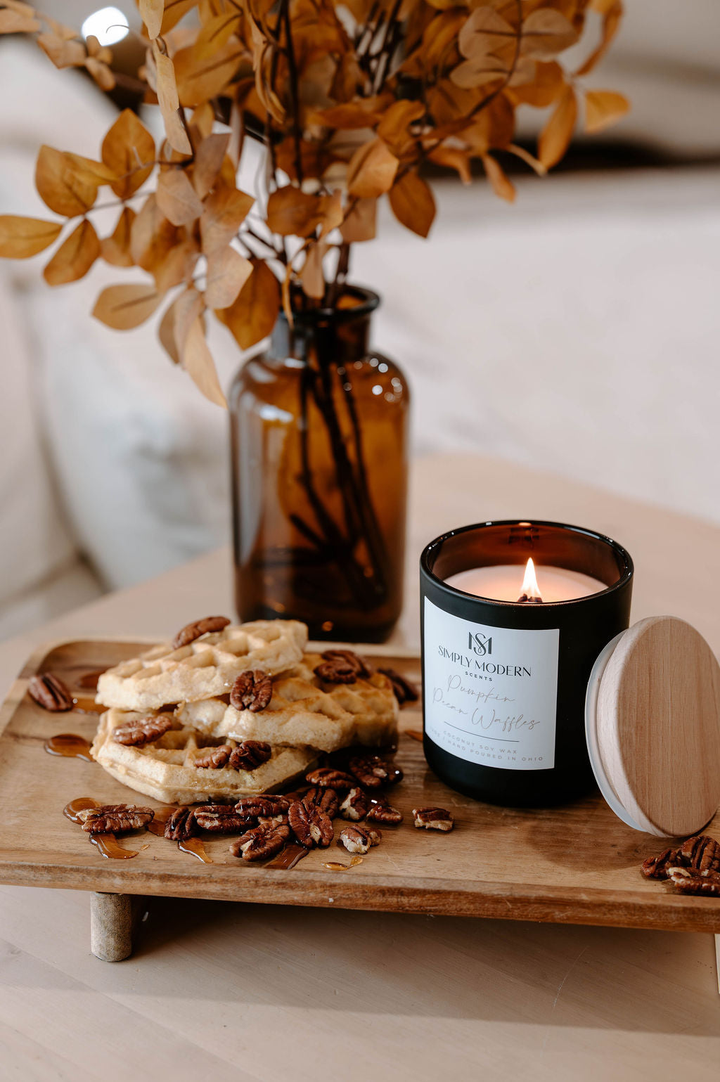 Pumpkin Pecan Waffles | Black | Coconut Soy Wax Candle