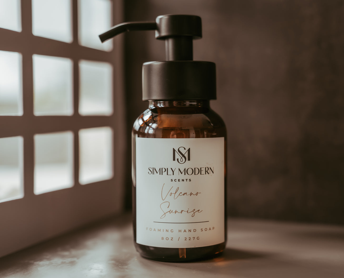 Volcano Sunrise Foaming Hand Soap | Amber Glass Bottle