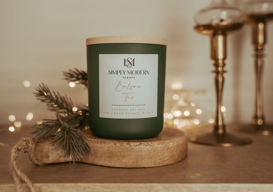 Balsam Fir | Green | Wood-Wick Coconut Soy Wax Candle