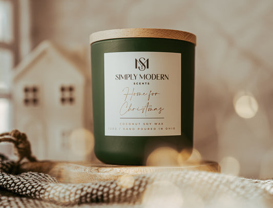 Home for Christmas | Green | Wood-Wick Coconut Soy Wax Candle