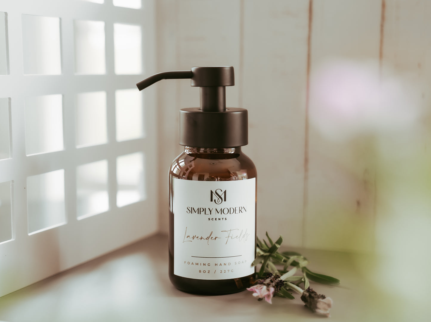 Lavender Fields Foaming Hand Soap | Amber Glass Bottle