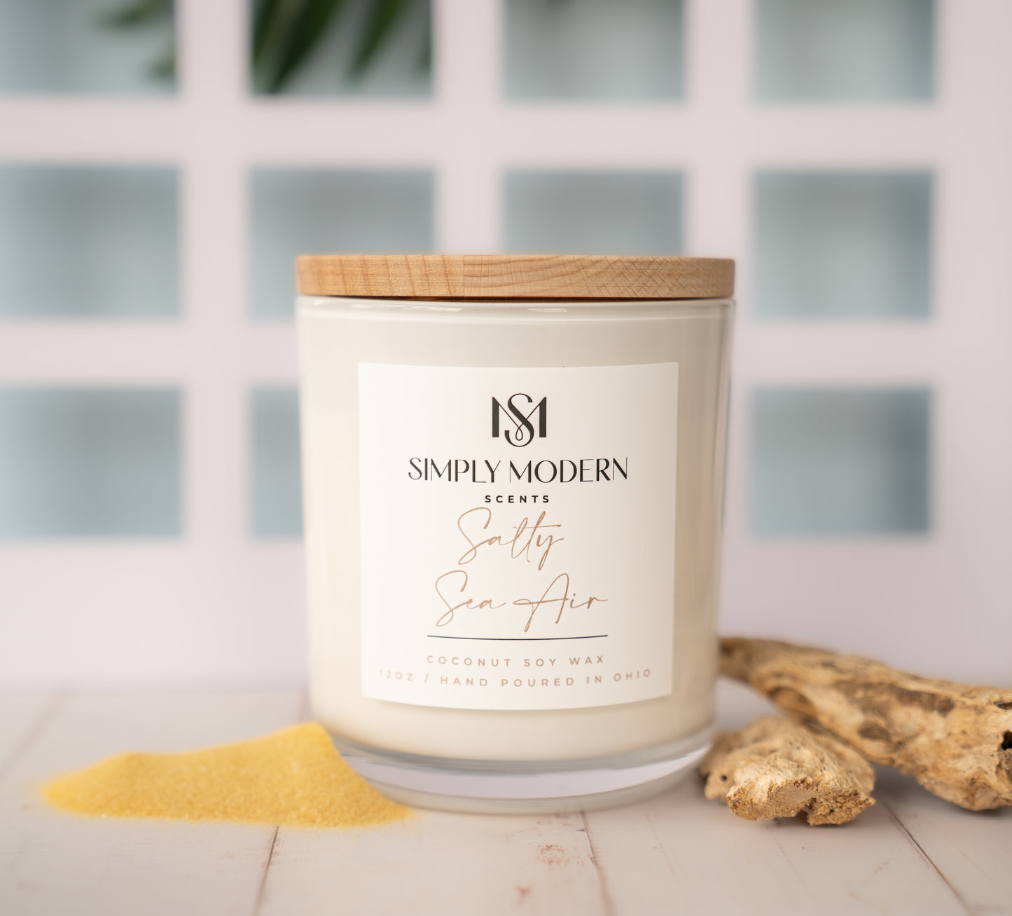 Salty Sea Air | White | Wood-Wick Coconut Soy Wax Candle