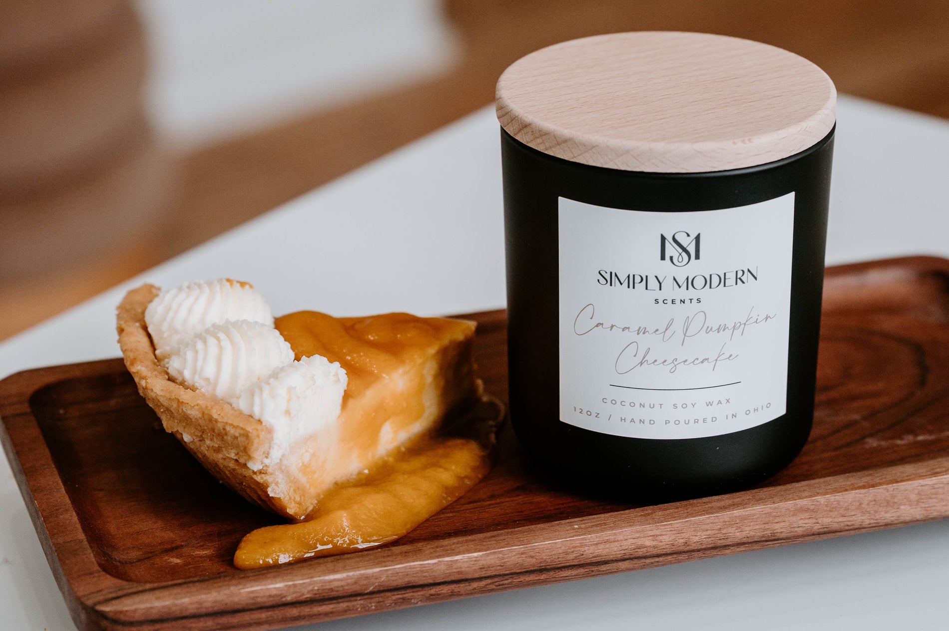 Caramel Pumpkin Cheesecake coconut soy candle - fall collection hero