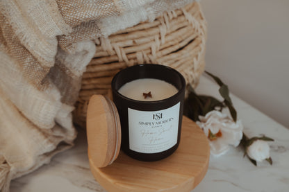 Home Sweet Home | Black | Wood-Wick Coconut Soy Wax Candle