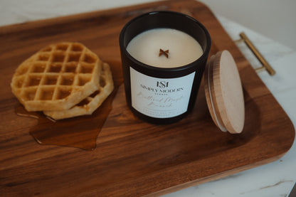 Buttered Maple Brunch | Black | Wood-Wick Coconut Soy Wax Candle