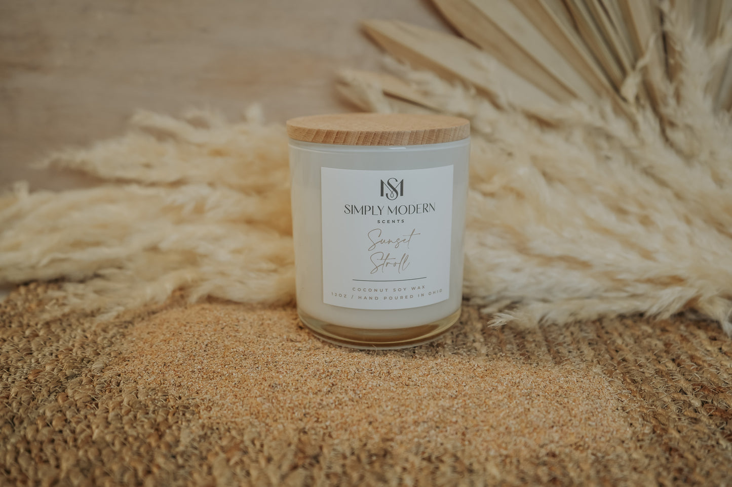 Sunset Stroll | White | Wood-Wick Coconut Soy Wax Candle