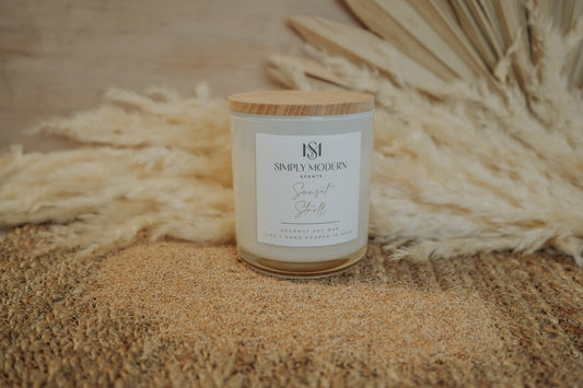 Sunset Stroll | White | Wood-Wick Coconut Soy Wax Candle