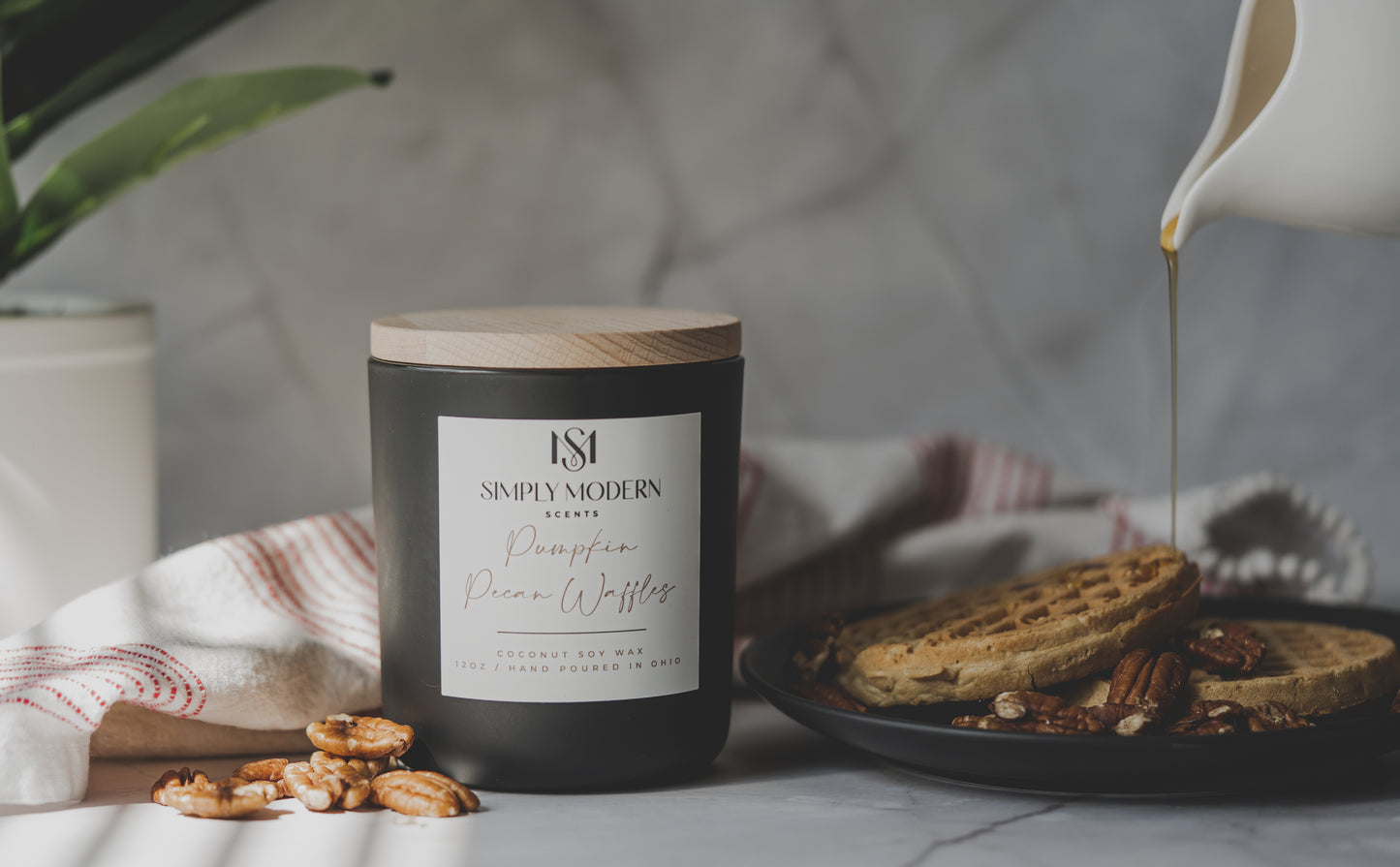 Pumpkin Pecan Waffles | Black | Coconut Soy Wax Candle