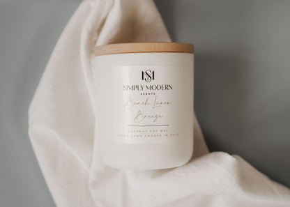 Beach Linen Breeze | Wood-Wick Coconut Soy Wax Candle