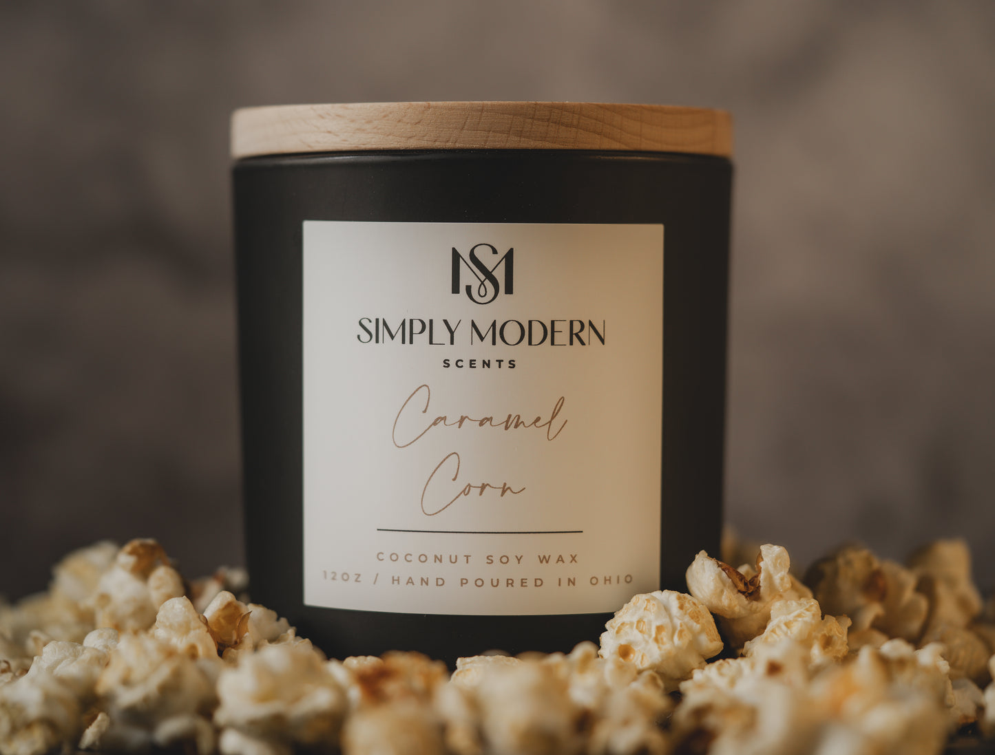 Caramel Corn | Black| Coconut Soy Wax Candle