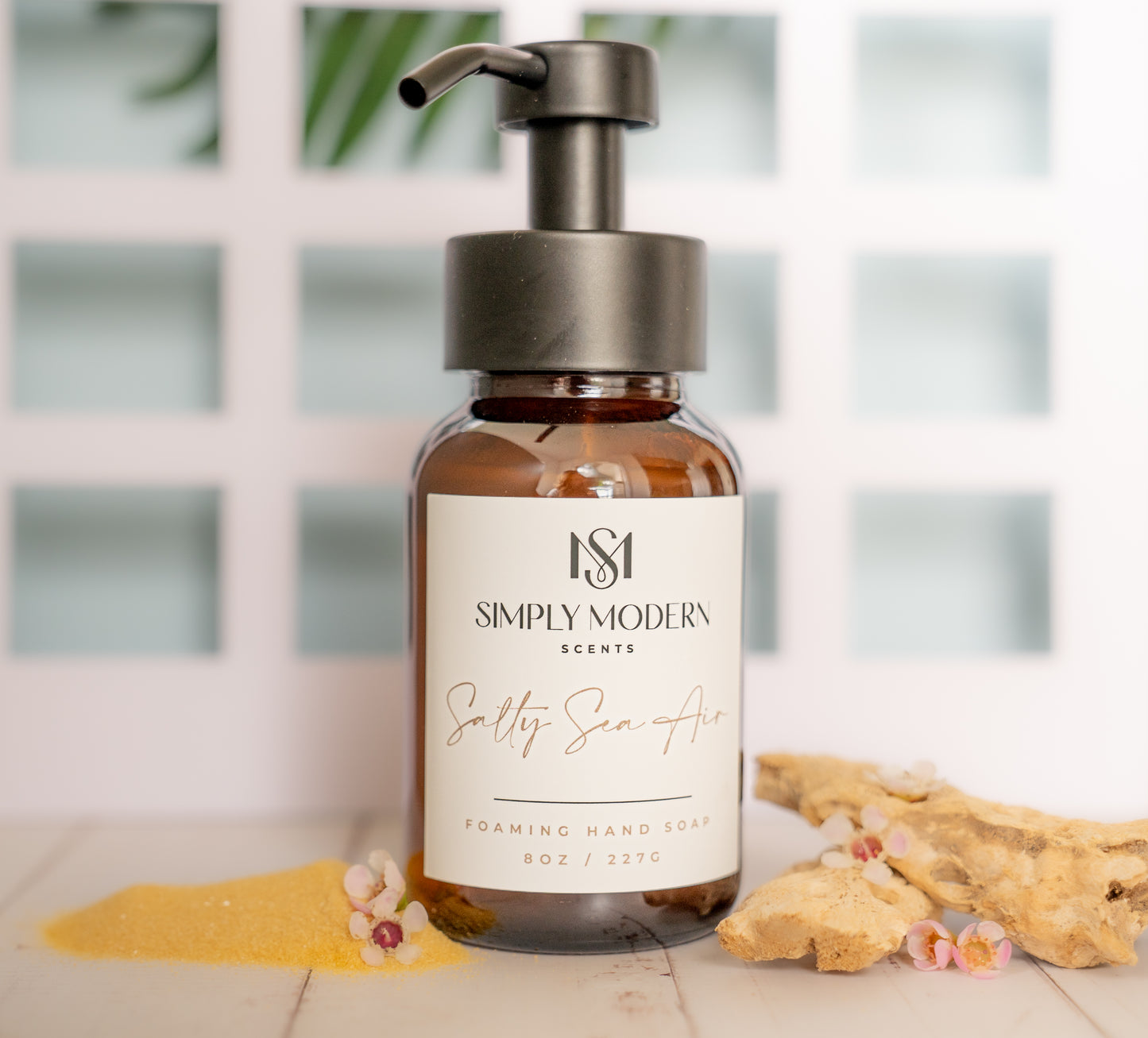Salty Sea Air Foaming Hand Soap | Amber Glass Bottle