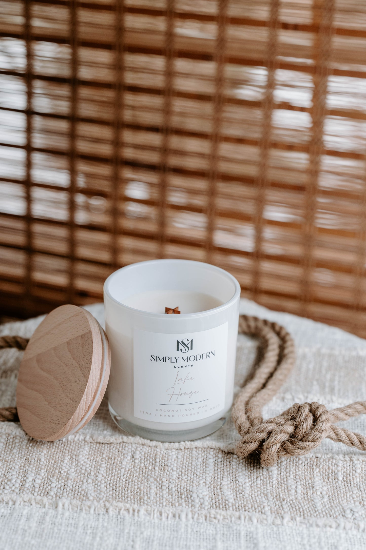 Lake House | White | Wood-Wick Coconut Soy Wax Candle