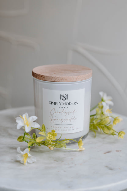 Countryside Honeysuckle | Wood-Wick Coconut Soy Wax Candle