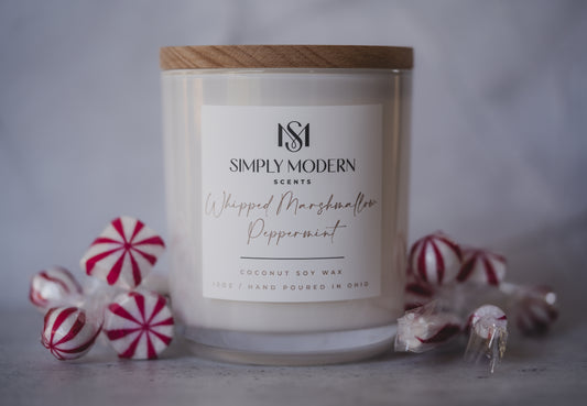 Whipped Marshmallow Peppermint  | Coconut Soy Wax Candle