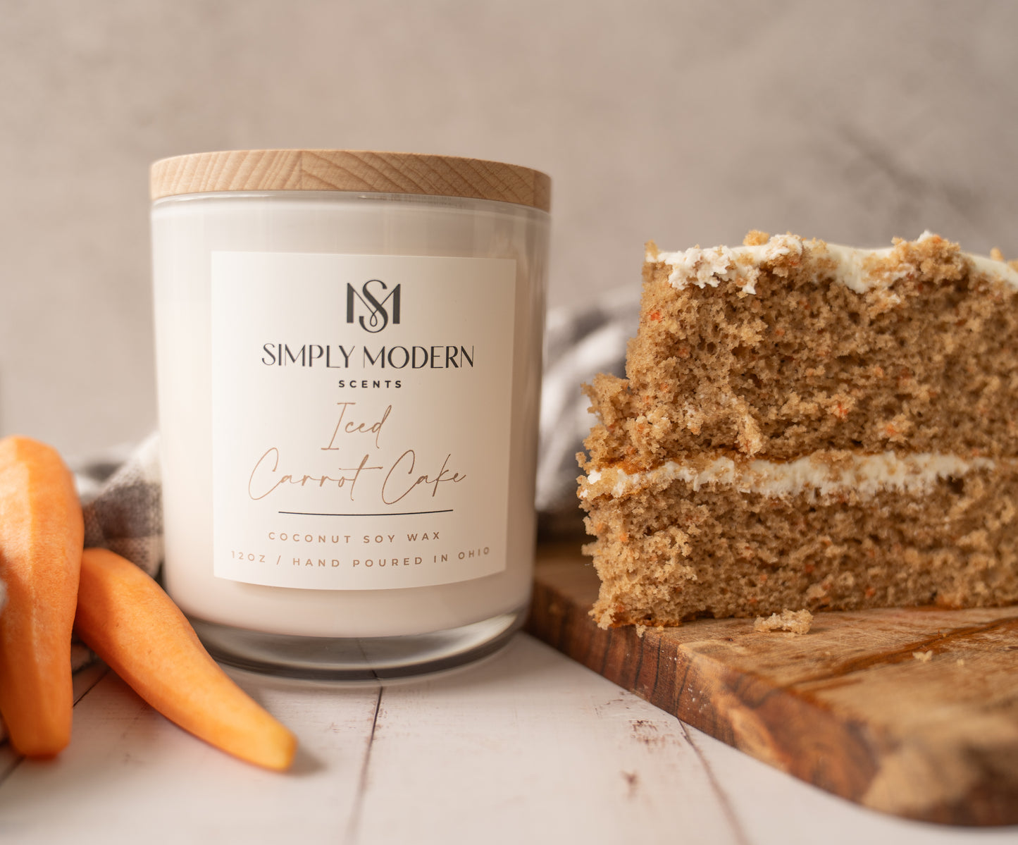 Iced Carrot Cake | Wood-Wick Coconut Soy Wax Candle