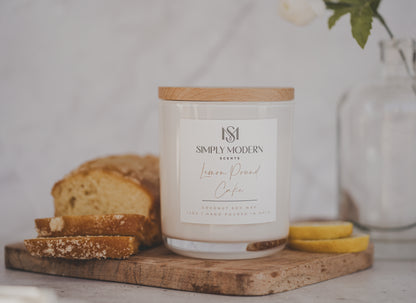 Lemon Pound Cake | White | Wood-Wick Coconut Soy Wax Candle
