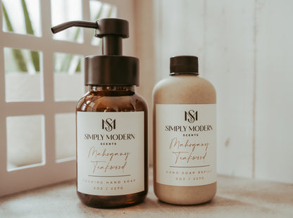 Foaming Hand Soap Bundle | Amber Glass Bottle + One Refill Bottle