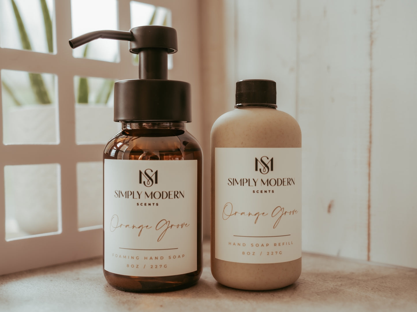 Foaming Hand Soap Bundle | Amber Glass Bottle + One Refill Bottle