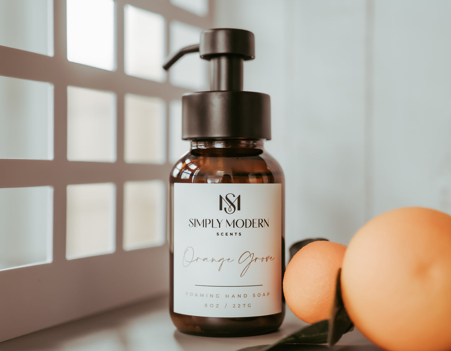 Orange Grove Foaming Hand Soap | Amber Glass Bottle