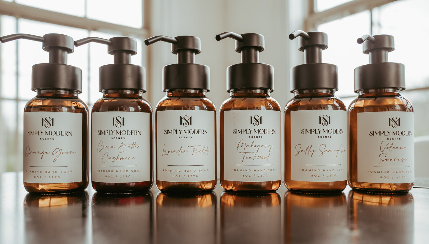 Foaming Hand Soap Bundle | Amber Glass Bottle + One Refill Bottle